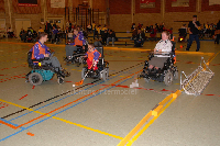 T-stick voor electronisch rolstoel hockey (rechts op foto)