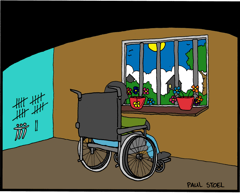 Als gehandicapte door de bezuinigen weer achter de geraniums veroordeeld
