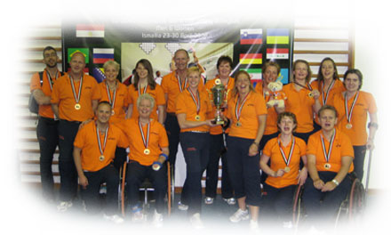 Dames zitvolleybal team die brons halen