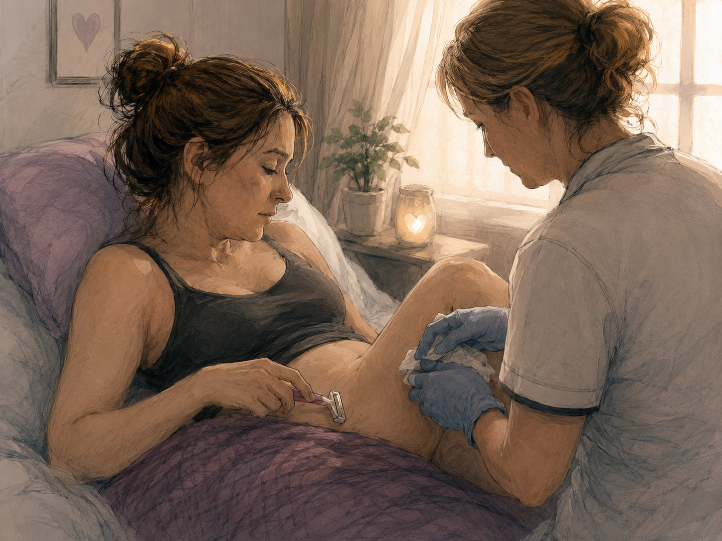 intiem scheren tekening