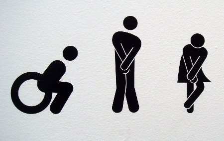 Verschillende soorten toiletgangen waaronder poepen met een handicap