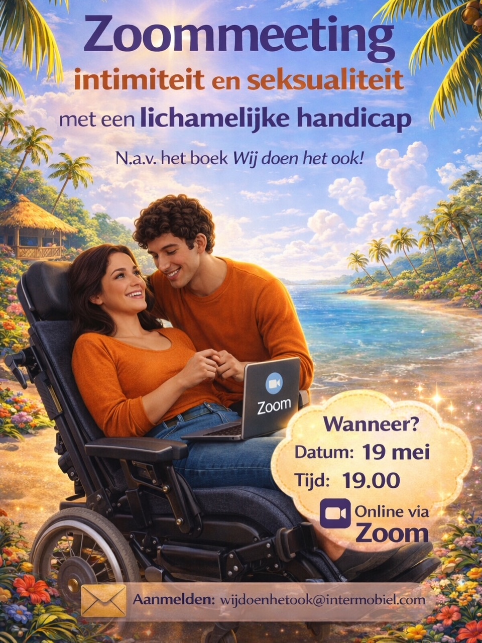 zoomlezing 19 mei over intimiteit en seksualiteit met een lichamelijke handicap